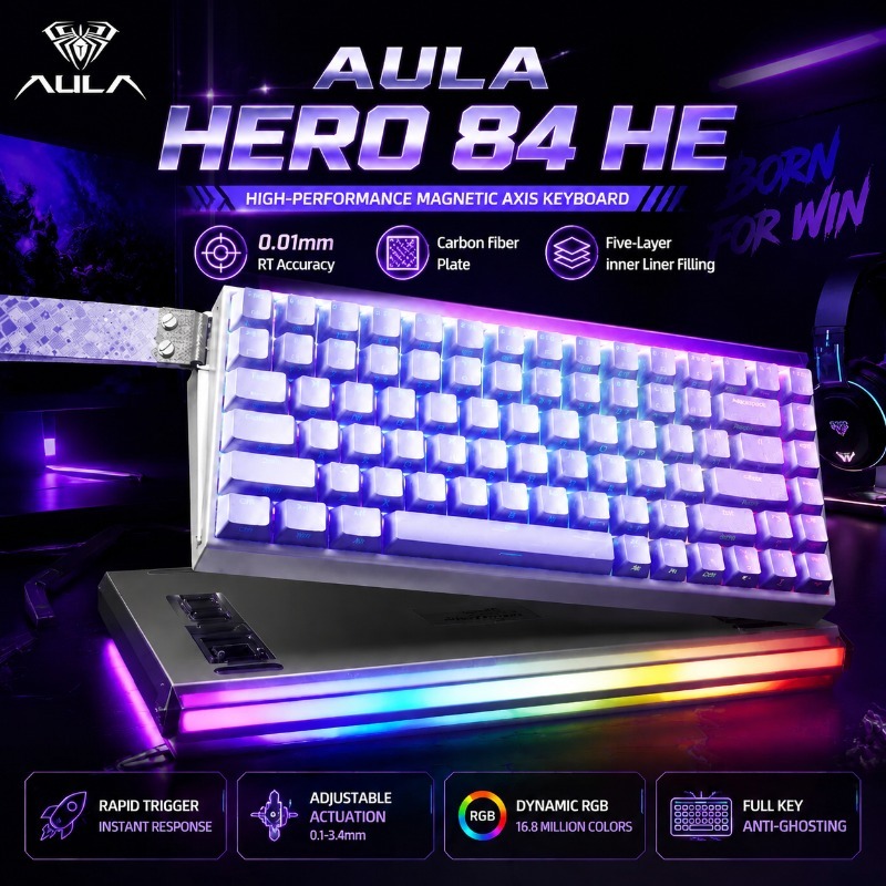 Gaming Keyboard Mechanical - Klawiatura mechaniczna gamingowa AULA HERO84 z