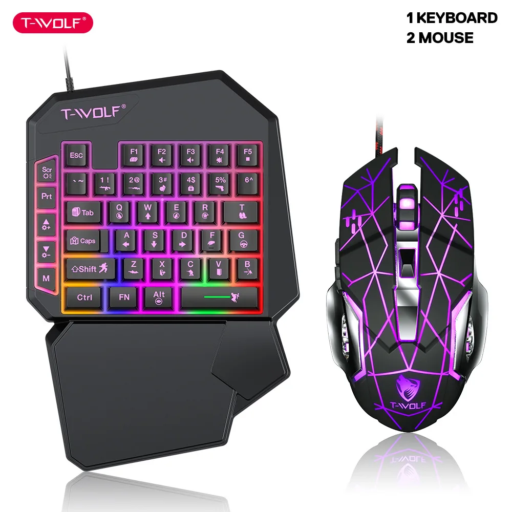 Gaming Keyboard Mobile - T-WOLF TF900 jednoręczny zestaw tronów klawiatury