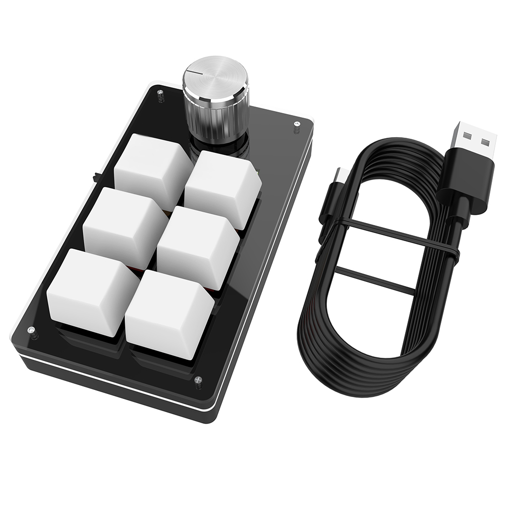 Gaming Keyboard 1 Hand - 6 Klawiszy 1 Pokrętło Jednoręczna Mechaniczna