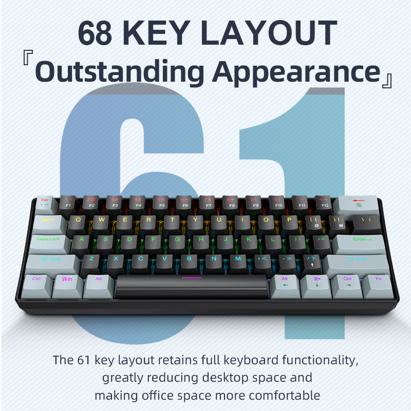 Gaming Keyboard And Mouse Combo - APAYADO K61 Mini Klawiatura Mechaniczna, Przewodowa,