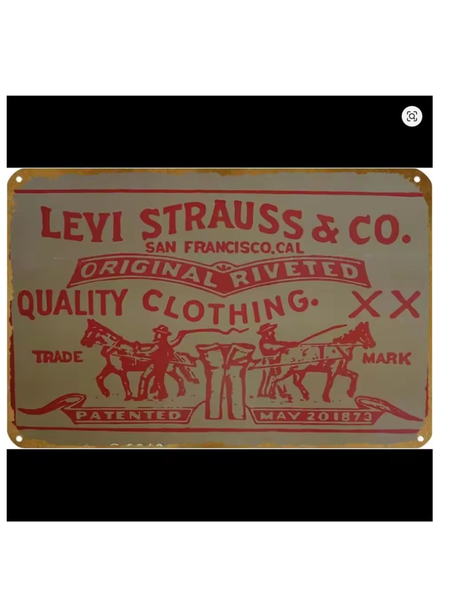 Brass Weight Plate - Plakat Metalowy Vintage Levi Strauss Co,