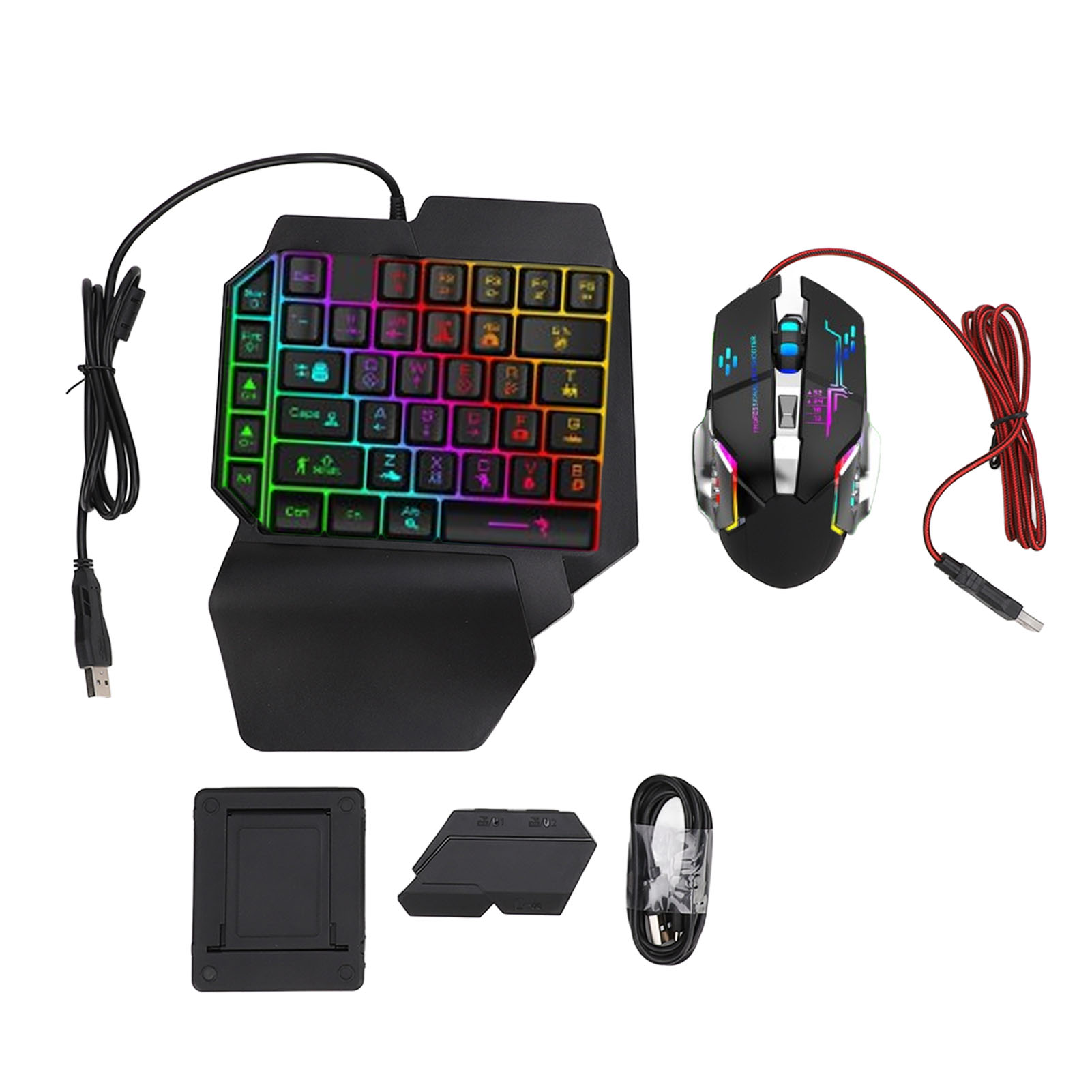 Gaming Keyboard And Mouse Combo - Zestaw konwertera klawiatura-mysz, responsywna klawiatura i