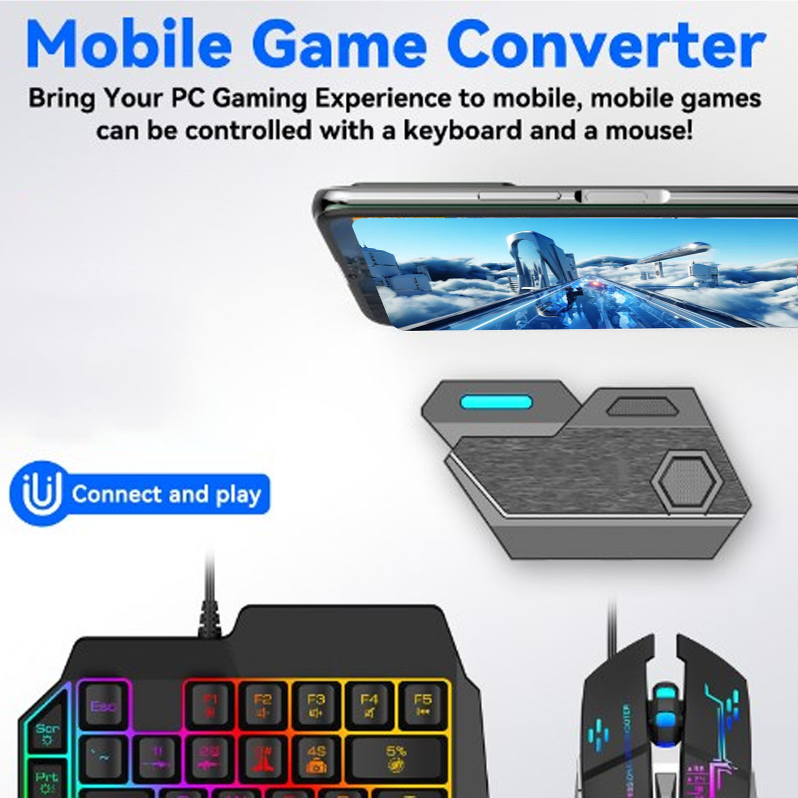 Gaming Keyboard And Mouse Combo - Zestaw do gier mobilnych: klawiatura i