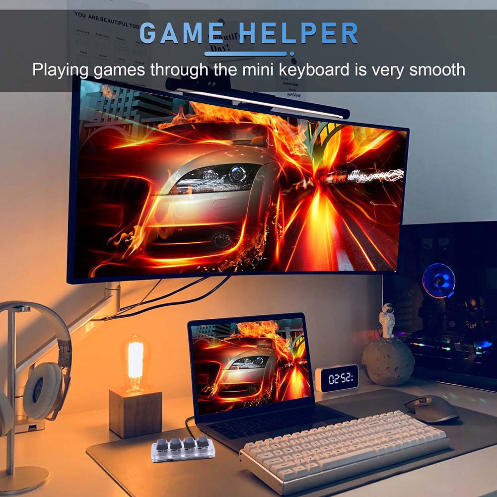 Gaming Keyboard 1 Hand - 3 Klawisze 1 Pokrętło/4 Klawisze Photoshop