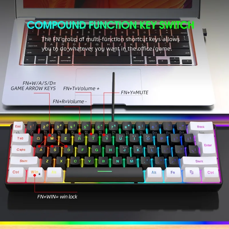Zestaw Klawiatura i Mysz 60% d – Gaming Keyboard And Mouse Combo recenzja i cena