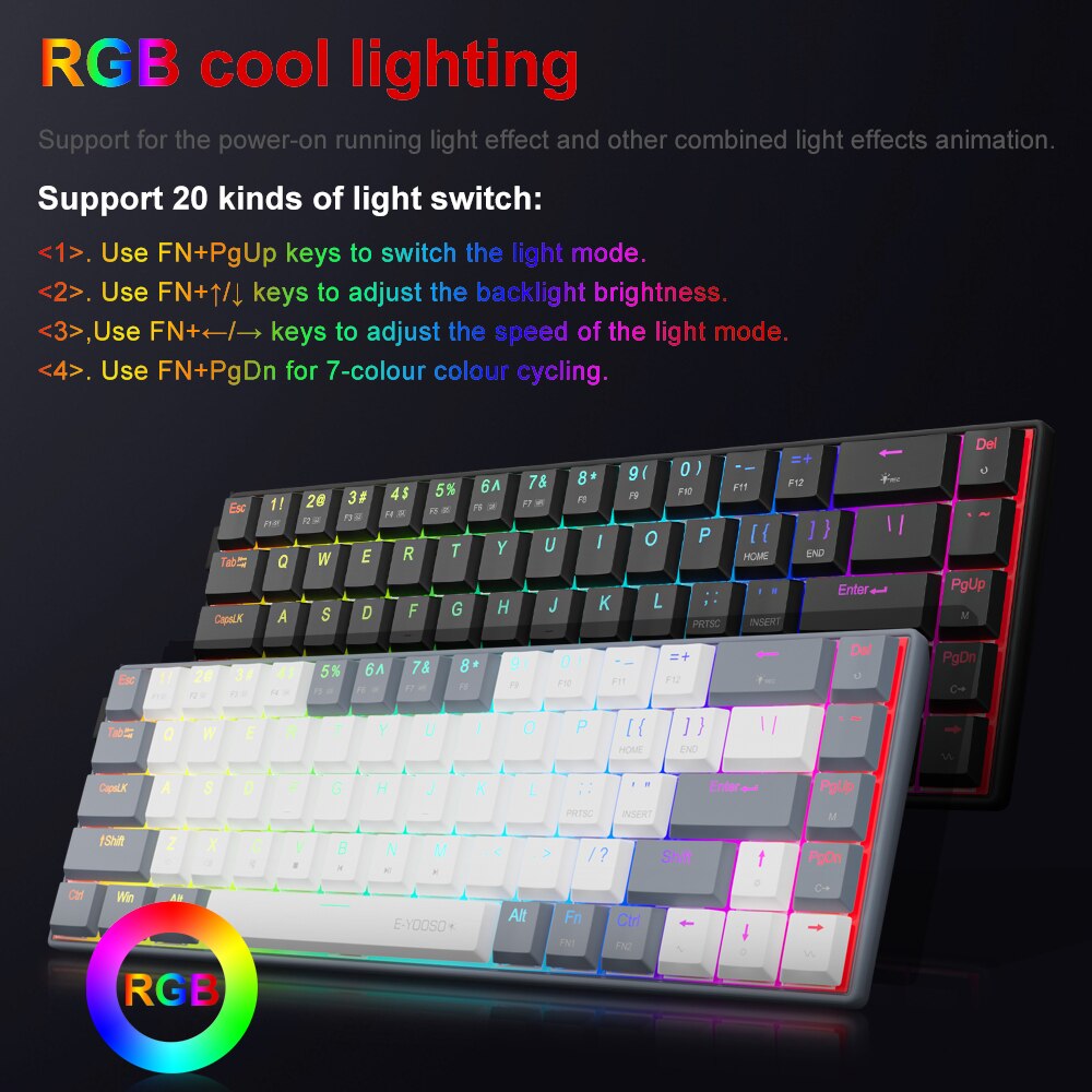 E-YOOSO A68 RGB Mini Slim USB  – Gaming Keyboard Mobile recenzja i cena