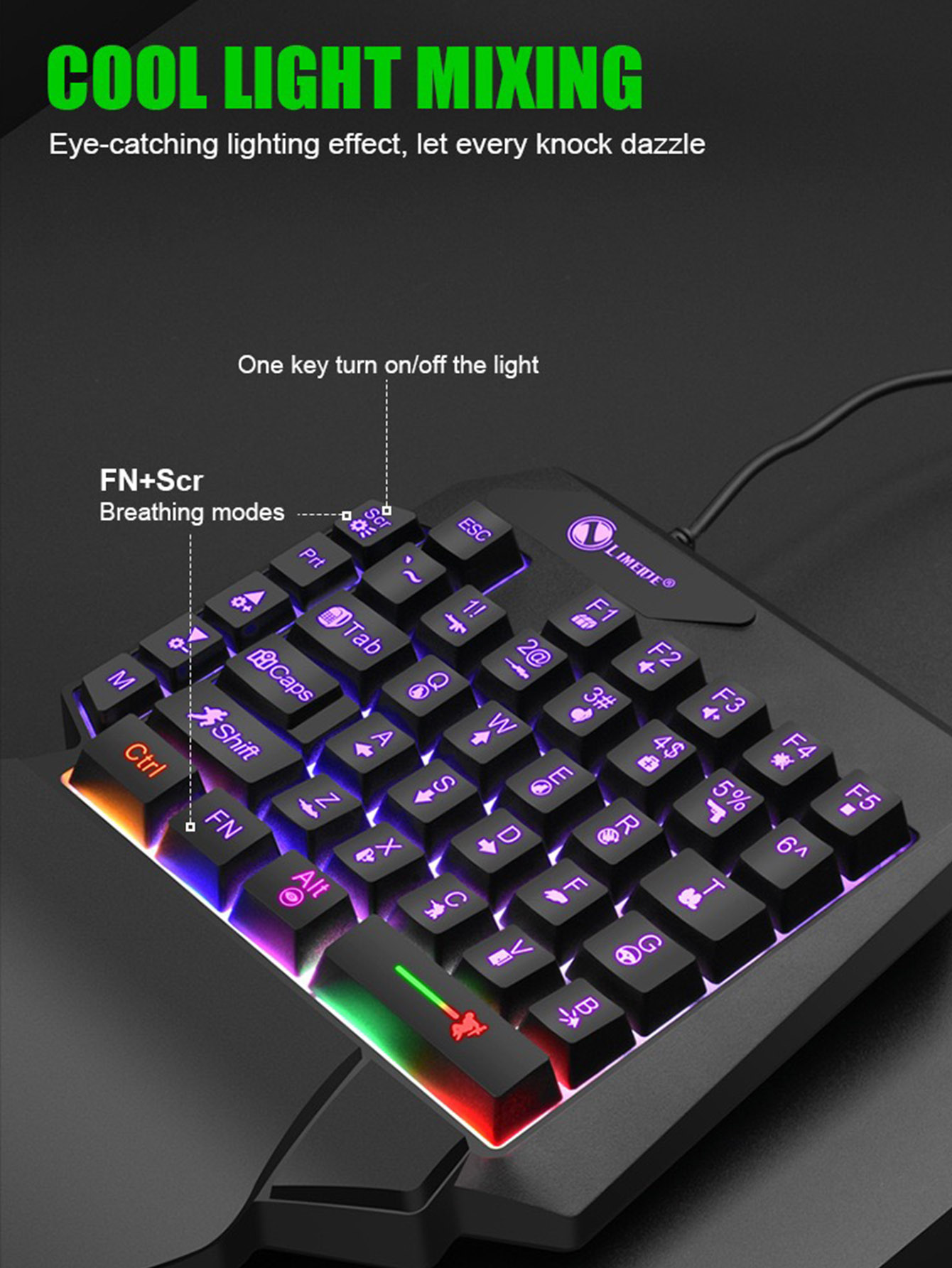 Mechaniczna, jednoręczna, prze – Gaming Keyboard 1 Hand recenzja i cena