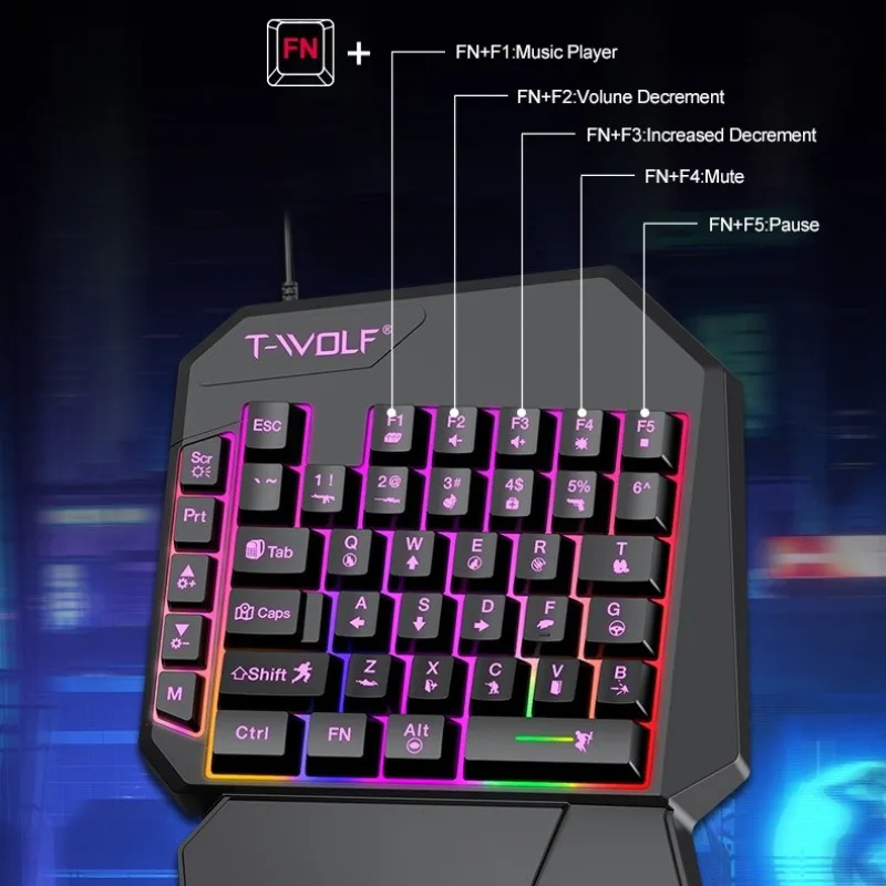 Zestaw 5 w 1, 35 klawiszy, jed – Gaming Keyboard 1 Hand recenzja i cena