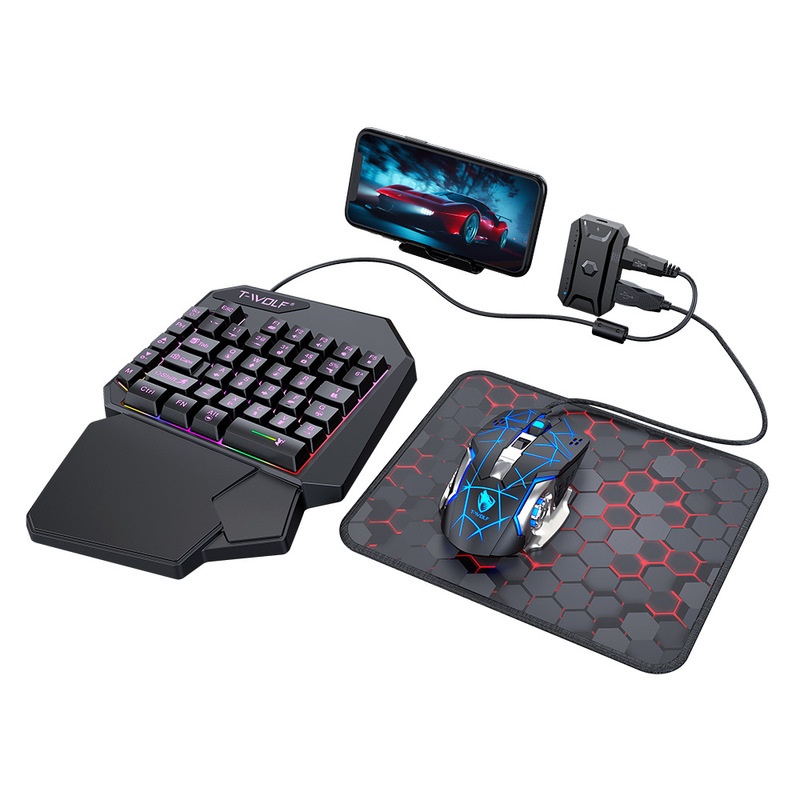 Zestaw do gier T-Wolf Tf950 5  – Gaming Keyboard 1 Hand recenzja i cena