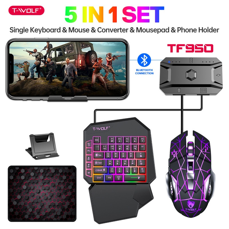 Zestaw do gier T-Wolf Tf950 5  – Gaming Keyboard 1 Hand recenzja i cena