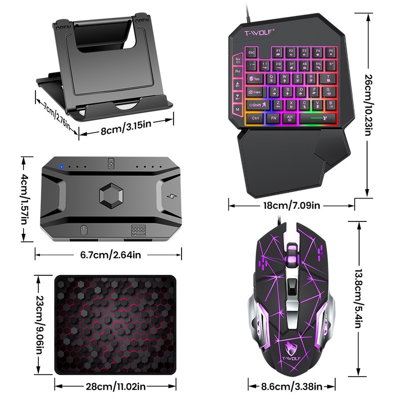 Zestaw do gier T-Wolf Tf950 5  – Gaming Keyboard 1 Hand recenzja i cena